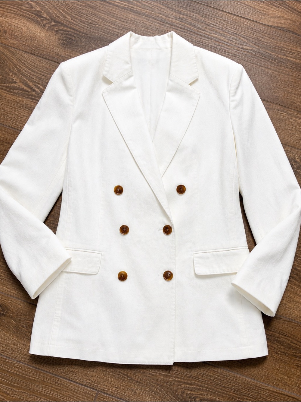 Vineyard Vines Linen Blend Blazer Womens Small White Double Breasted Preppy